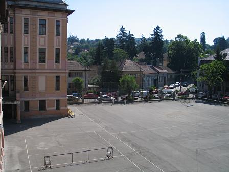 A view of the courtyard