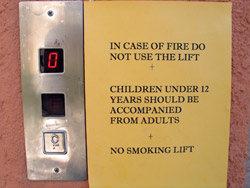 No Smoking Lift